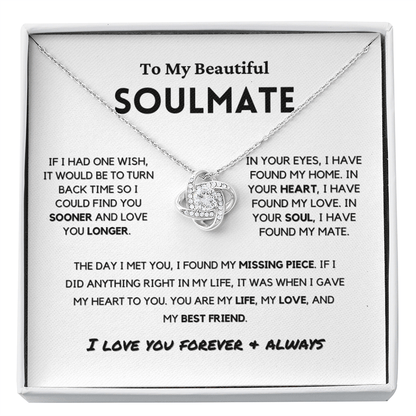 Soulmate - Missing Piece - Eternal Hope Necklace | Romantic Gift for Wife, Fiancé, Girlfriend, Valentine's Day Present 0201aK