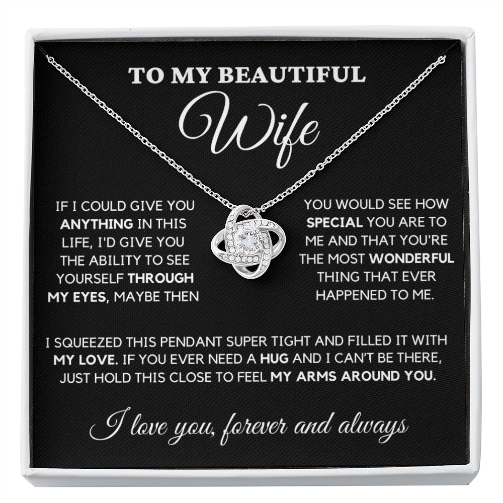 Wife - Always Here - Necklace | Gift for Wife, Annviersary Gift, Valentine's Day Present, From Husband 04wa Necklace Love Knot