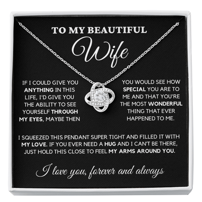 Wife - Always Here - Necklace | Gift for Wife, Annviersary Gift, Valentine's Day Present, From Husband 04wa Necklace Love Knot