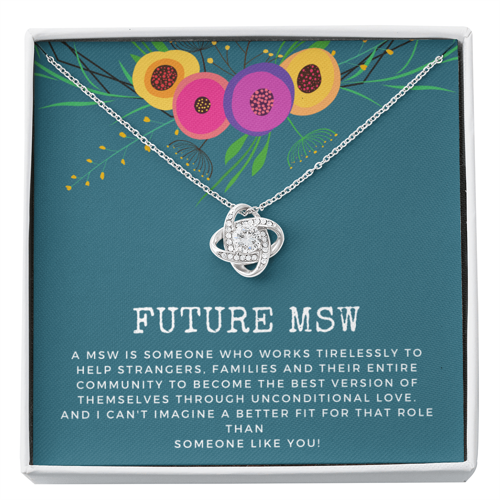 Future MSW Gift | Graduation Necklace, Social, Case Worker, Counselor, LCSW, Social Work, Appreciation, School, Bachelor's Degree