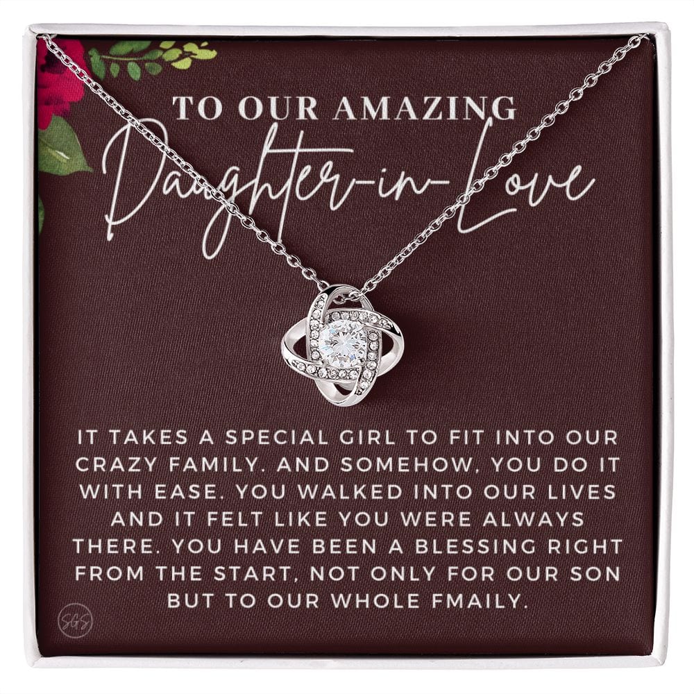 Daughter-in-Law Gift | Daughter in LOVE Necklace Gift, Christmas Gift For Daughter in Law, Birthday Gift, Cute Small Gift for Son's Wife