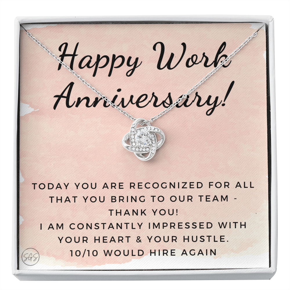 Happy Work Anniversary! Gift From Boss, Hustle, Congrats, Thank You, Christmas, Necklace, Team, Office Present, Employee Appreciation 1029aKA