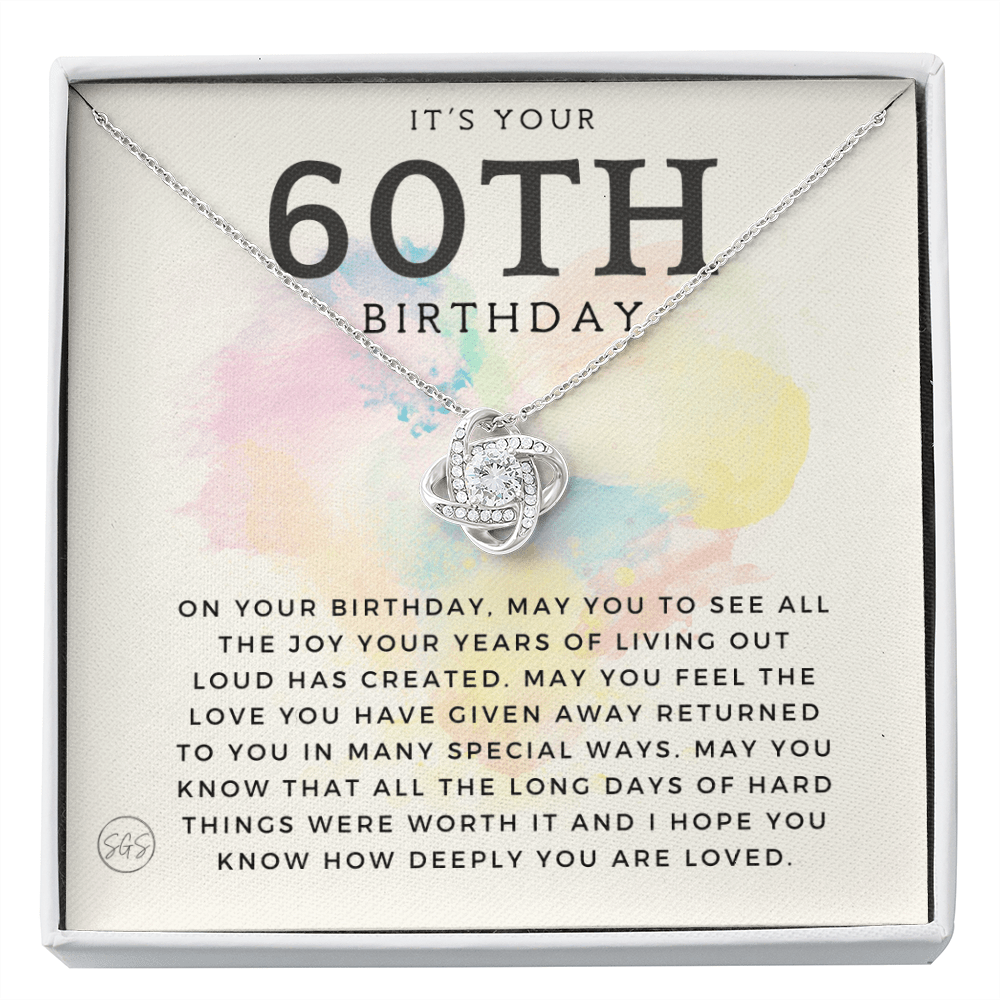 60th Birthday Gift for Women | Bday Present for Mom, Stepmom, Grandma, Friend, Employee, Funny and Heartfelt Card and Necklace 2804k