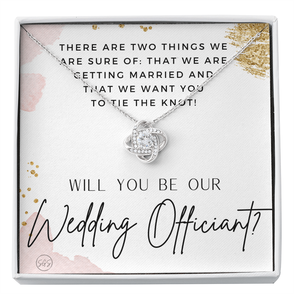 Wedding Officiant Proposal Gift | Will You Marry Us? Will You Be Our Officiant? For Friends, Best Friend Bestie Necklace Bridal Party 0817heartscK