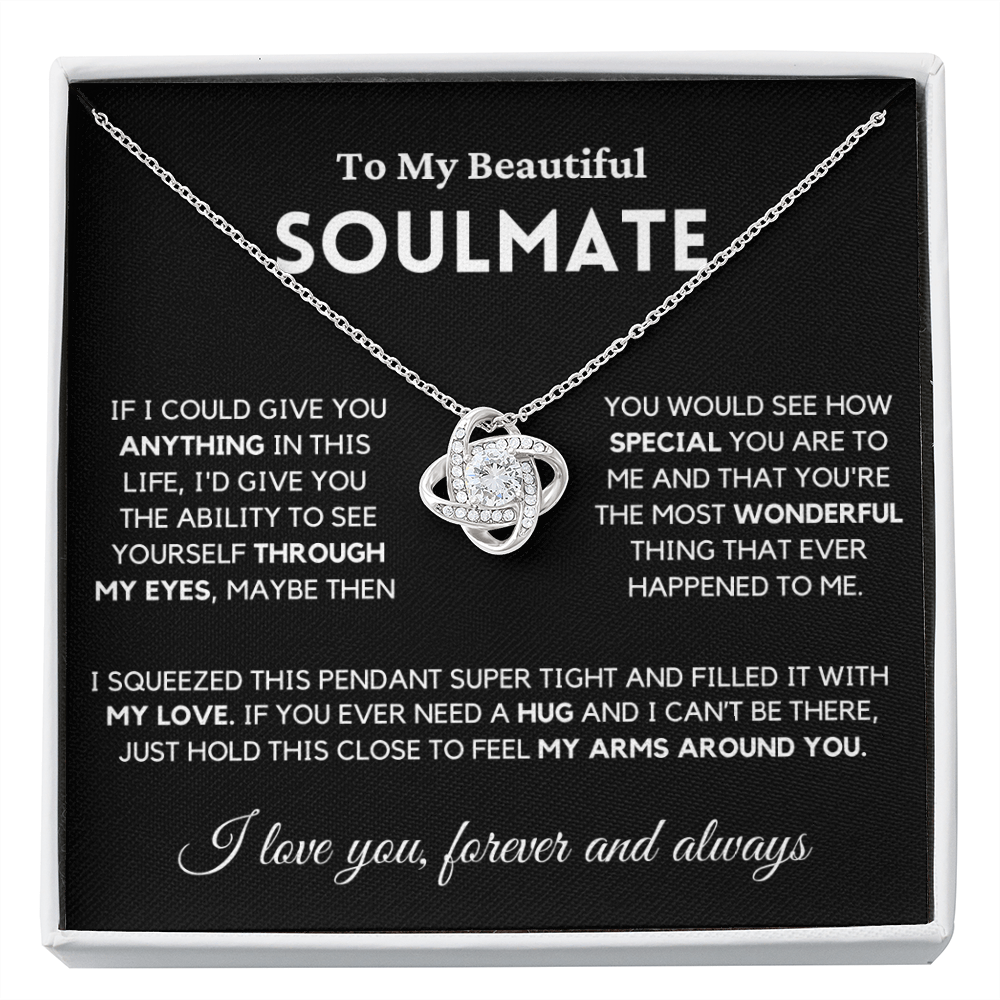 Soulmate - My Eyes - Necklace | Gift for Wife, Girlfriend, Fiance, Annviersary Gift, Valentine's Day Present, From Husband 04sa Necklace Love Knot