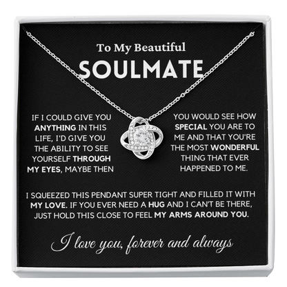 Soulmate - My Eyes - Necklace | Gift for Wife, Girlfriend, Fiance, Annviersary Gift, Valentine's Day Present, From Husband 04sa Necklace Love Knot