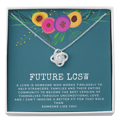 Future LCSW Gift | Graduation Necklace, Social, Case Worker, Counselor, MSW, Social Work, Appreciation, School, Bachelor's Degree