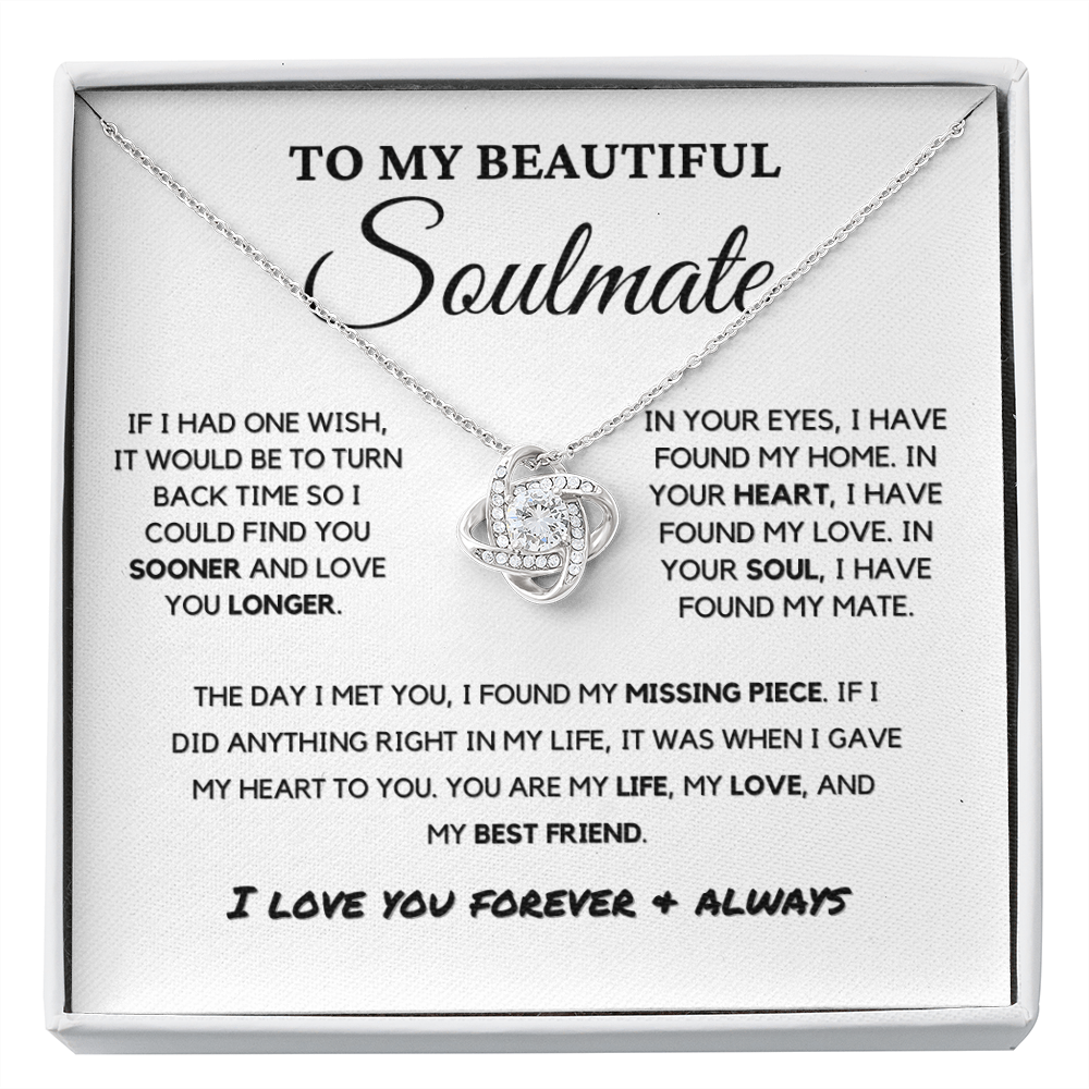 Soulmate - Missing Piece - Eternal Hope Necklace | Romantic Gift for Wife, Fiancé, Girlfriend, Valentine's Day Present 0201bK