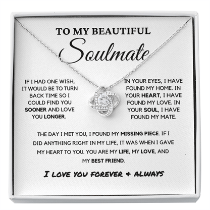 Soulmate - Missing Piece - Eternal Hope Necklace | Romantic Gift for Wife, Fiancé, Girlfriend, Valentine's Day Present 0201bK