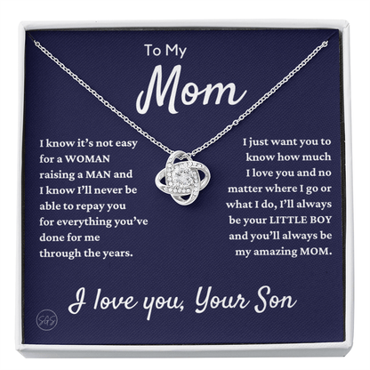 Mom - Loved Mother - Necklace | Gift for Mother From Son, Mother's Day Necklace, I'll Always Be Your Little Boy, Mom and Son