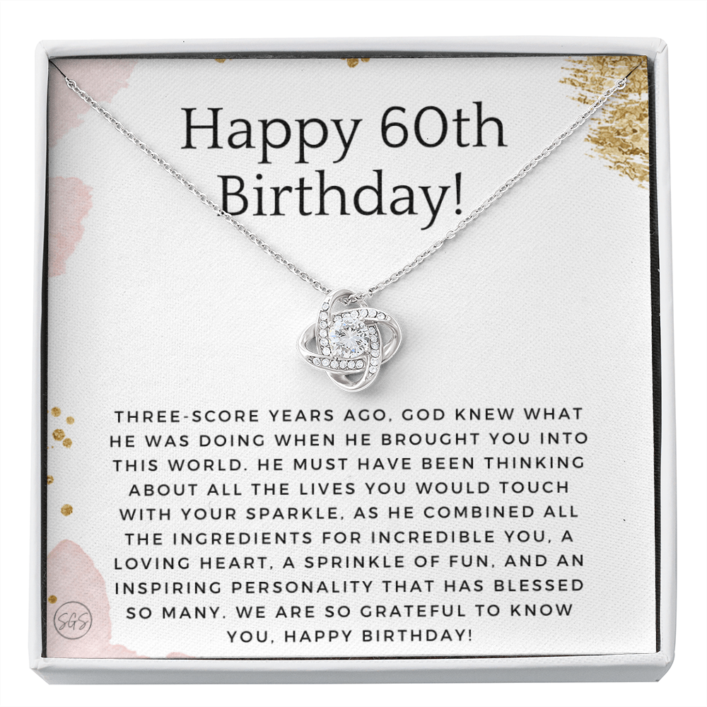 60th Birthday Gift for Women | Bday Present for Mom, Stepmom, Grandma, Friend, Employee, Funny and Heartfelt Card and Necklace 2801k