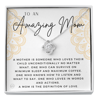 Gift for Mom | For An Incredible Mom, Mother's Day Necklace, From Daughter, Gift for New Mom, Pregnant Sister Gift, Christmas Gift 1112abKA