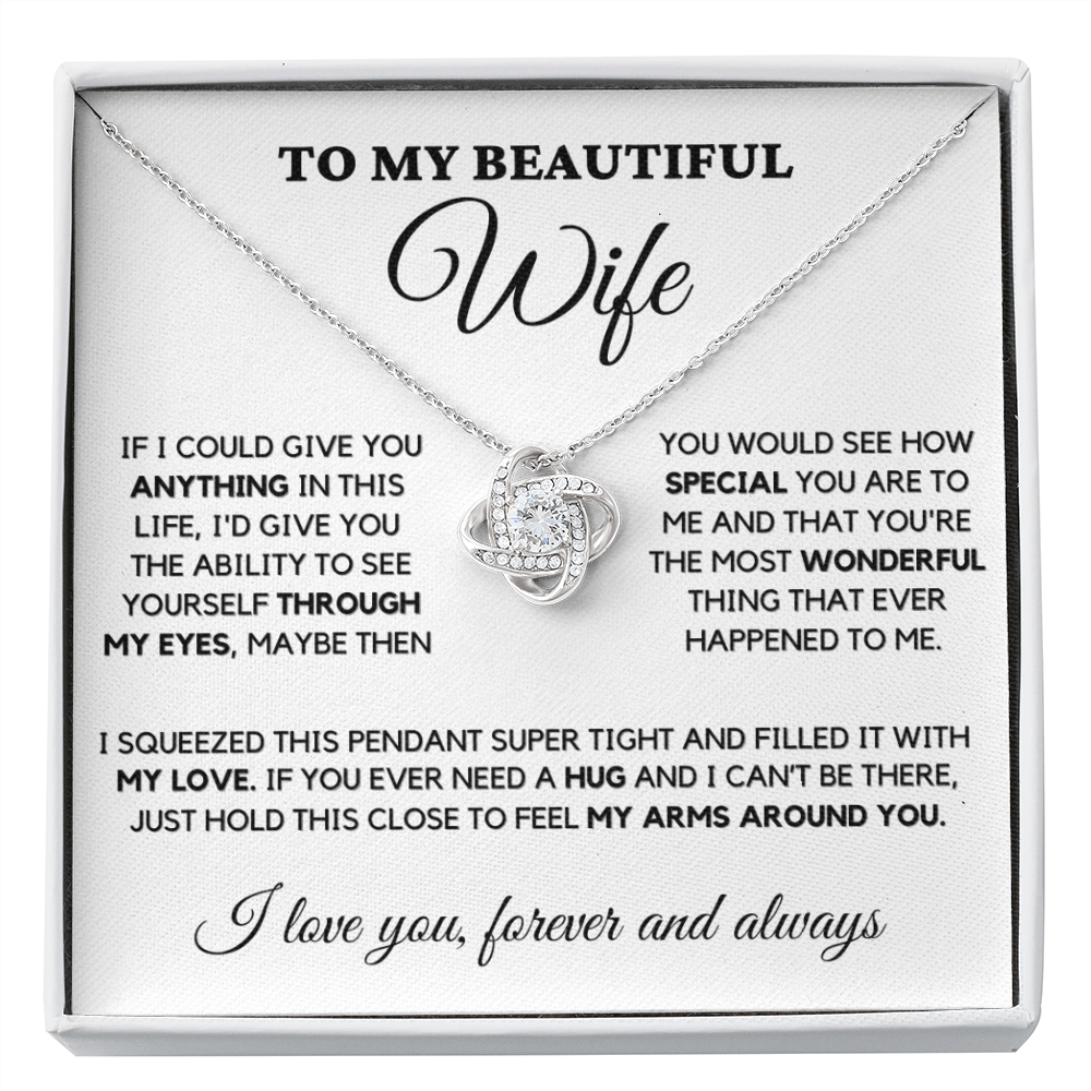 Wife - Always Here - Necklace | Gift for Wife, Annviersary Gift, Valentine's Day Present, From Husband  Necklace Love Knot