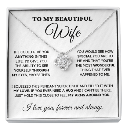 Wife - Always Here - Necklace | Gift for Wife, Annviersary Gift, Valentine's Day Present, From Husband  Necklace Love Knot