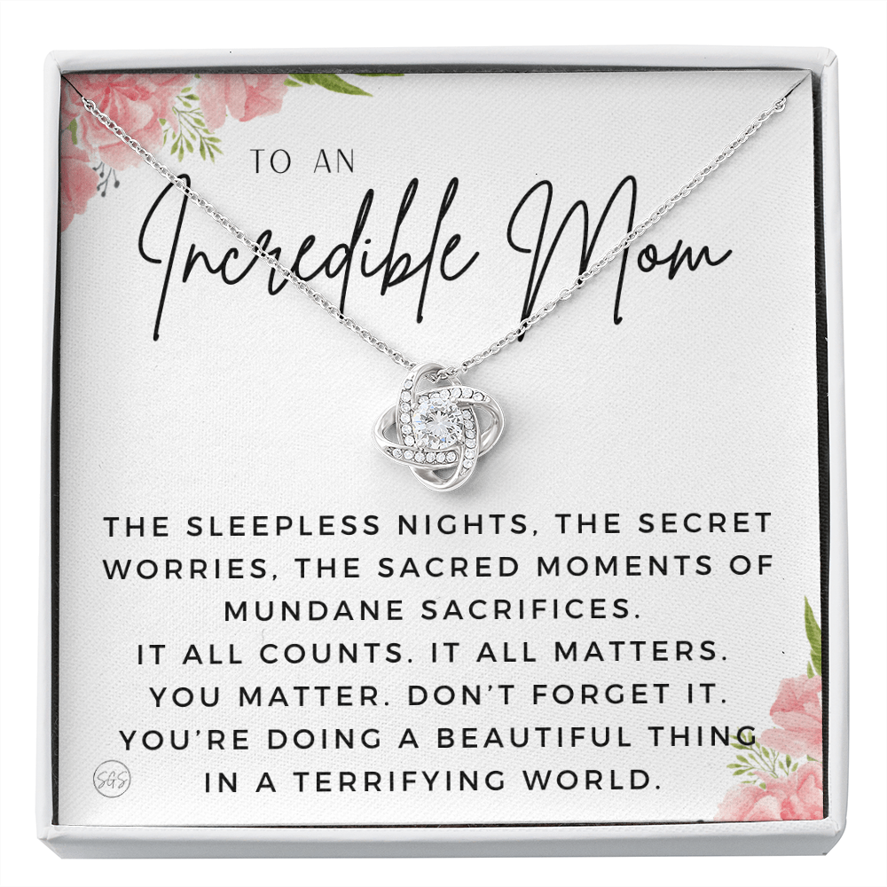 Gift for Mom | For An Incredible Mom, Mother's Day Necklace, From Daughter, Gift for New Mom, Pregnant Sister Gift, Christmas Gift  1112aadKA