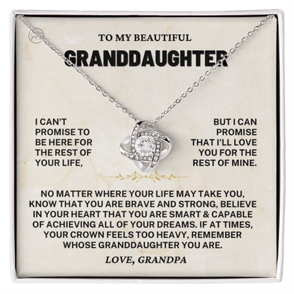 To My Granddaughter - Love Grandpa - Beautiful Gift Set | Granddaughter Gift, From Grandfather, Teen Girl Necklace, Teenaged Birthday Gifts