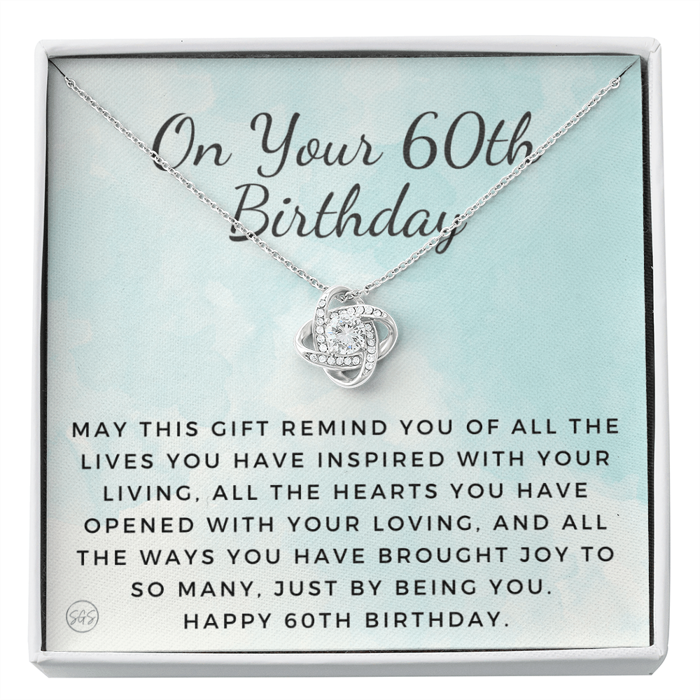 60th Birthday Gift for Women | Bday Present for Mom, Stepmom, Grandma, Friend, Employee, Funny and Heartfelt Card and Necklace 2803k