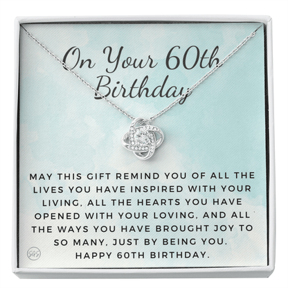 60th Birthday Gift for Women | Bday Present for Mom, Stepmom, Grandma, Friend, Employee, Funny and Heartfelt Card and Necklace 2803k