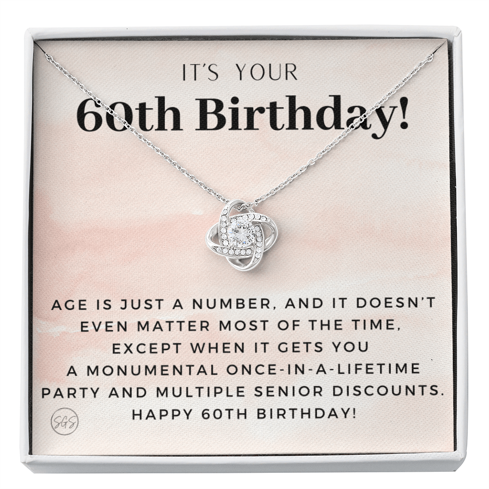 60th Birthday Gift for Women | Bday Present for Mom, Stepmom, Grandma, Friend, Employee, Funny and Heartfelt Card and Necklace 2805k