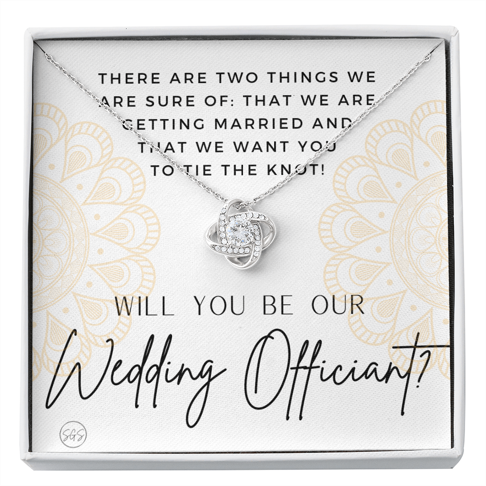 Wedding Officiant Proposal Gift | Will You Marry Us? Will You Be Our Officiant? For Friends, Best Friend Bestie Necklace Bridal Party 0817heartsK