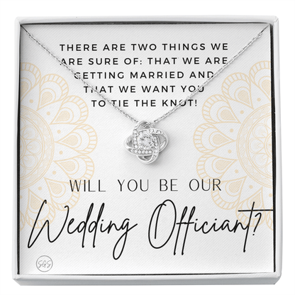 Wedding Officiant Proposal Gift | Will You Marry Us? Will You Be Our Officiant? For Friends, Best Friend Bestie Necklace Bridal Party 0817heartsK