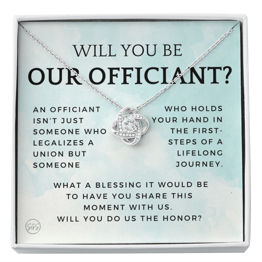 Wedding Officiant Proposal Gift | Will You Marry Us? Will You Be Our Officiant? For Friends, Best Friend Bestie Necklace Bridal Party 0131cK