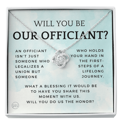 Wedding Officiant Proposal Gift | Will You Marry Us? Will You Be Our Officiant? For Friends, Best Friend Bestie Necklace Bridal Party 0131cK