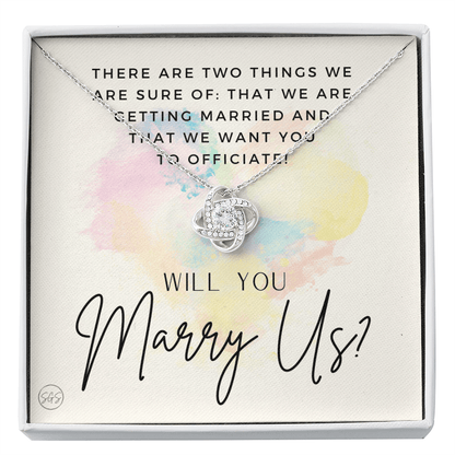 Wedding Officiant Proposal Gift | Will You Marry Us? Will You Be Our Officiant? For Friends, Best Friend Bestie Necklace Bridal Party  0817heartsK