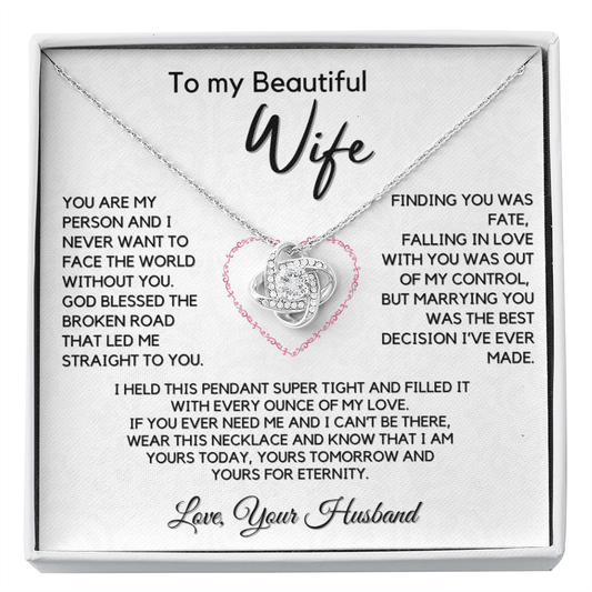 Romantic Gift for Wife - You Are My Person, Love Knot