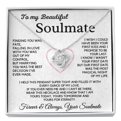 Romantic Gift for Soulmate - Yours for Eternity, Forever and Always, Love Knot