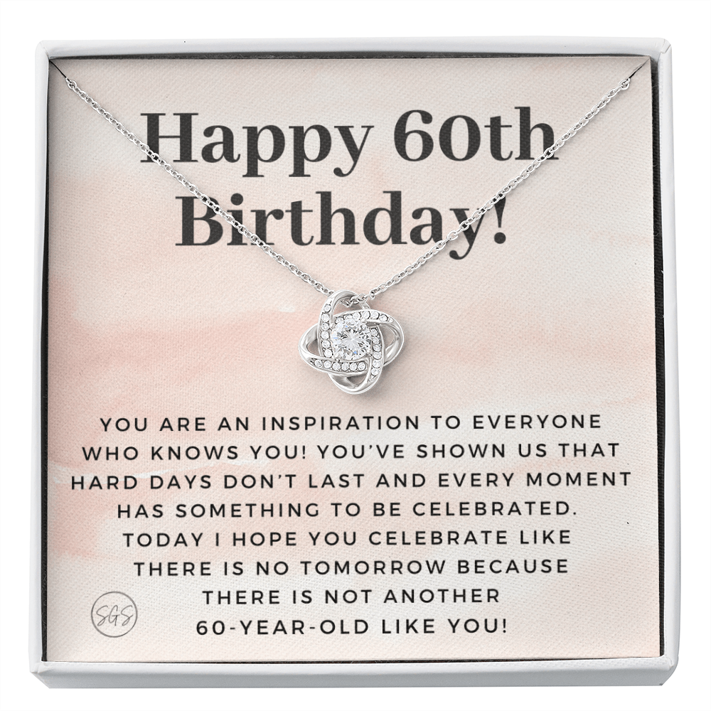 60th Birthday Gift for Women | Bday Present for Mom, Stepmom, Grandma, Friend, Employee, Funny and Heartfelt Card and Necklace 2808k