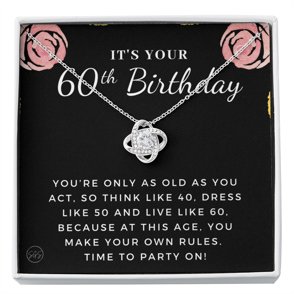 60th Birthday Gift for Women | Bday Present for Mom, Stepmom, Grandma, Friend, Employee, Funny and Heartfelt Card and Necklace 2806k