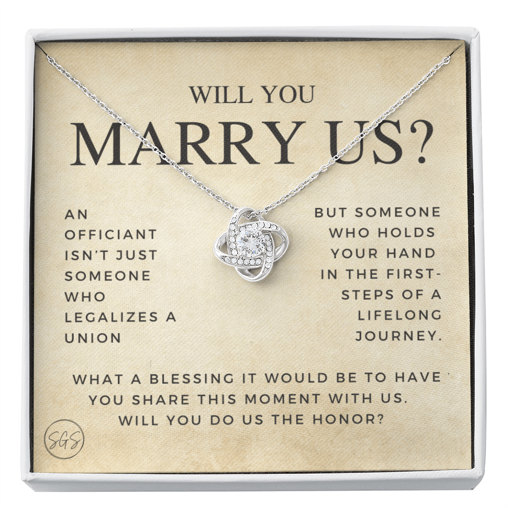 Wedding Officiant Proposal Gift | Will You Marry Us? Will You Be Our Officiant? For Friends, Best Friend Bestie Necklace Bridal Party 0131gK