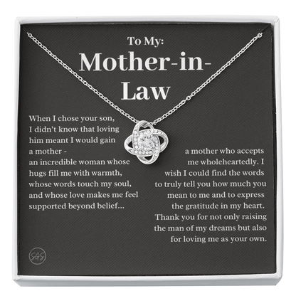 Personalized Knot Necklace for Your Mother-in-law | Mother's Day Gift, From Daughter-in-Law, Mother in Love MIL5k