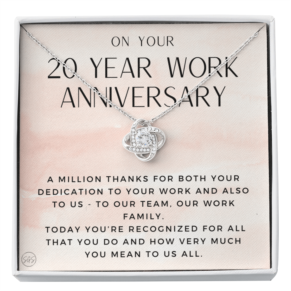 20 Year Work Anniv. Gift - Thank You Gift from Boss, Twenty Yr Job Anniversary, Employee Appreciation, Co-Worker, Congrats, Years of Service