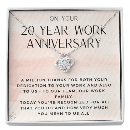 20 Year Work Anniv. Gift - Thank You Gift from Boss, Twenty Yr Job Anniversary, Employee Appreciation, Co-Worker, Congrats, Years of Service