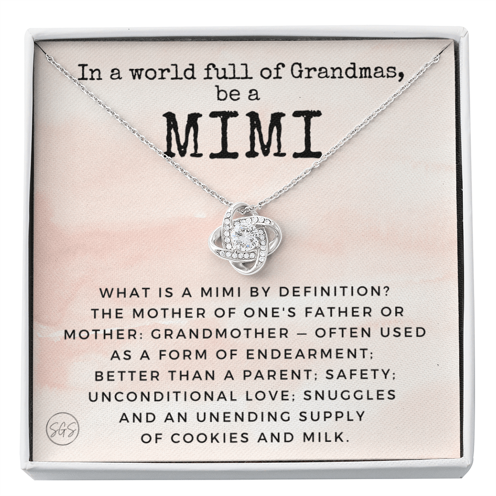 Gift for Mimi | Grandmother Nickname, Grandma, Mother's Day Necklace, Birthday, Get Well, Missing You, Mimi Definition, Christmas, From Family Grandkids  Granddaughter Grandson 1118cK