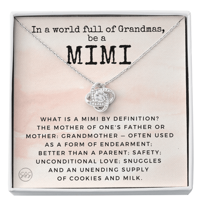 Gift for Mimi | Grandmother Nickname, Grandma, Mother's Day Necklace, Birthday, Get Well, Missing You, Mimi Definition, Christmas, From Family Grandkids  Granddaughter Grandson 1118cK