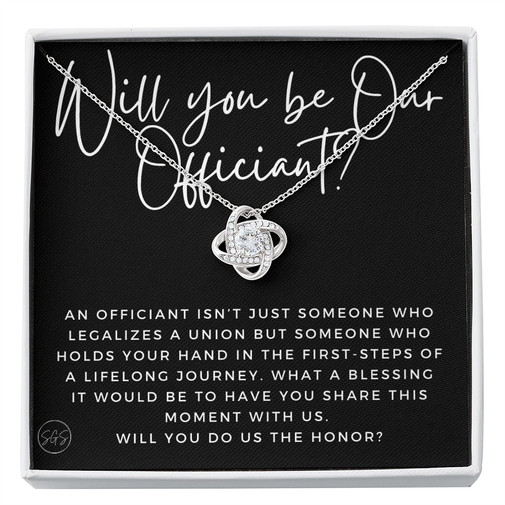 Wedding Officiant Proposal Gift | Will You Marry Us? Will You Be Our Officiant? For Friends, Best Friend Bestie Necklace Bridal Party H0817cK2