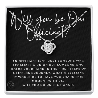 Wedding Officiant Proposal Gift | Will You Marry Us? Will You Be Our Officiant? For Friends, Best Friend Bestie Necklace Bridal Party H0817cK2