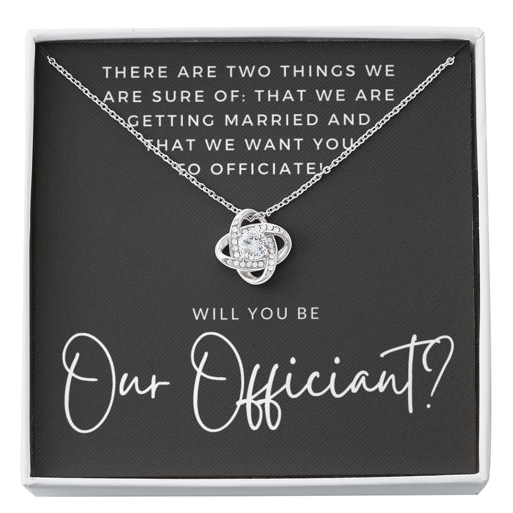 Wedding Officiant Proposal Gift | Will You Marry Us? Will You Be Our Officiant? For Friends, Best Friend Bestie Necklace Bridal Party 0131nK