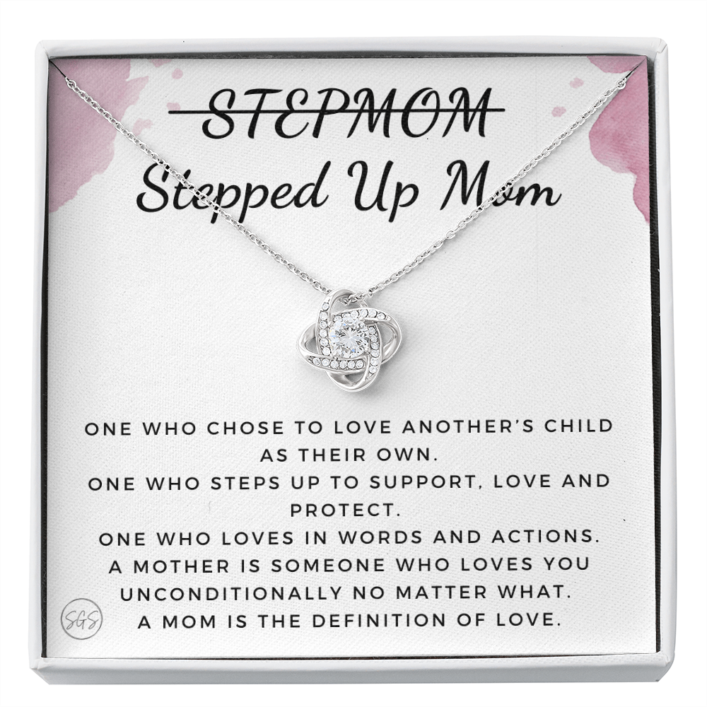 Stepped Up Mom | Gift for Stepmom, Bonus Mom, Stepmother, Grandma, Second Mama, From Step Daughter Son, Christmas, Birthday, Foster 1026fK