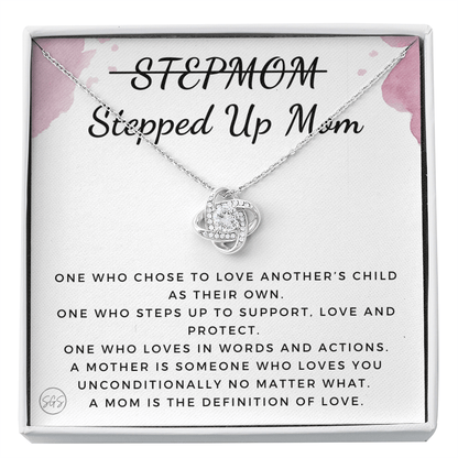 Stepped Up Mom | Gift for Stepmom, Bonus Mom, Stepmother, Grandma, Second Mama, From Step Daughter Son, Christmas, Birthday, Foster 1026fK