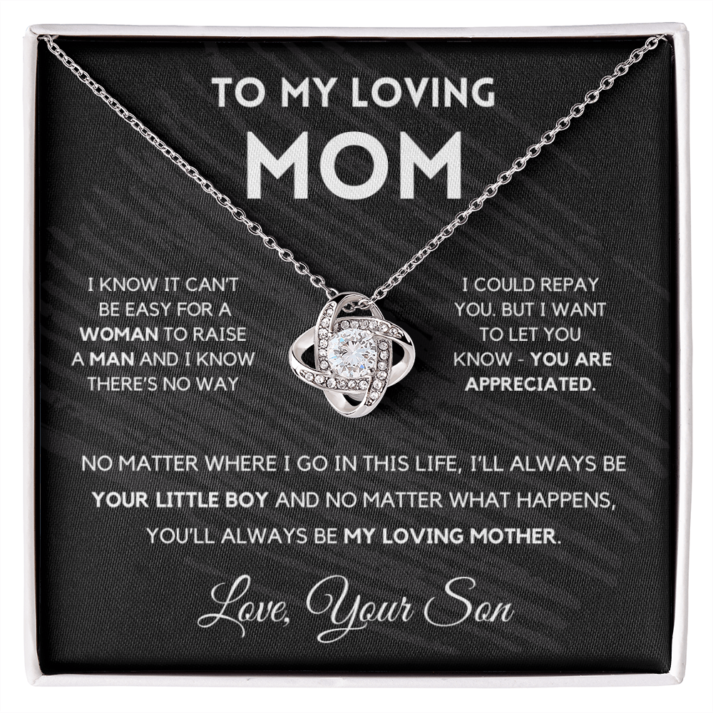 Gift For Mom from Son - I'll Always Be Your Little Boy - Love Knot Necklace | Gift for Mother's Day From Son, Mom Birthday Present M2