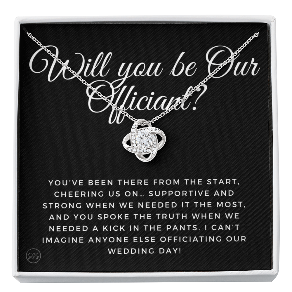Wedding Officiant Proposal Gift | Will You Marry Us? Will You Be Our Officiant? For Friends, Best Friend Bestie Necklace Bridal Party 0131xK