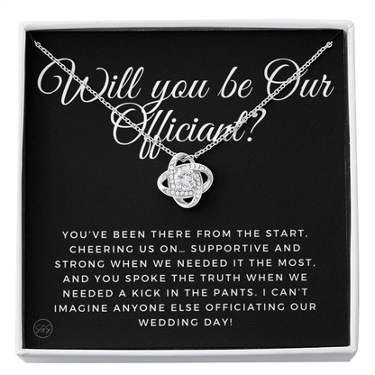 Wedding Officiant Proposal Gift | Will You Marry Us? Will You Be Our Officiant? For Friends, Best Friend Bestie Necklace Bridal Party 0131xK