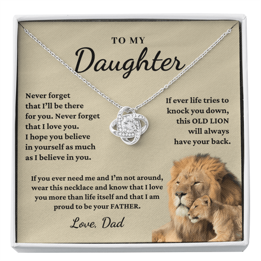 Daughter - Proud of you - Necklace | Gift for Daughter from Dad, Proud to be Your Father, Graduation Gift, Birthday, This Old Lion