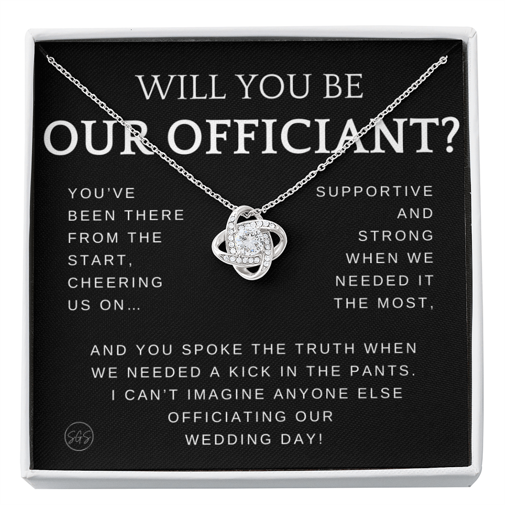 Wedding Officiant Proposal Gift | Will You Marry Us? Will You Be Our Officiant? For Friends, Best Friend Bestie Necklace Bridal Party 0131zK