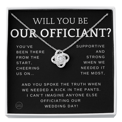 Wedding Officiant Proposal Gift | Will You Marry Us? Will You Be Our Officiant? For Friends, Best Friend Bestie Necklace Bridal Party 0131zK