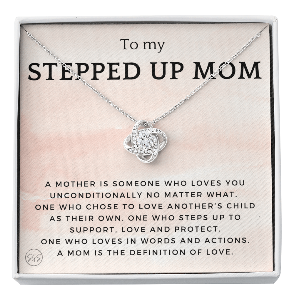 Stepped Up Mom | Gift for Stepmom, Bonus Mom, Stepmother, Grandma, Second Mama, From Step Daughter Son, Christmas, Birthday, Foster 1026aK
